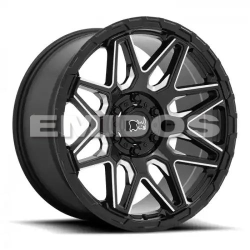 Black Rhino SHOCKWAVE GLOSS BLACK W/ MILLED SPOKES 6x139.7 20R 9.5 112.1 -18