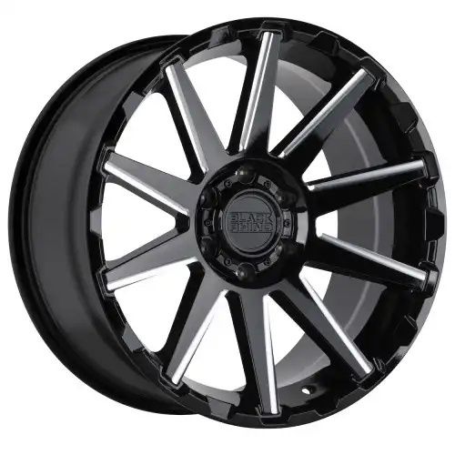 Black Rhino TYPHOON GLOSS BLACK W/ MILLED SPOKES 5x150 20R 9.5 110.1 12