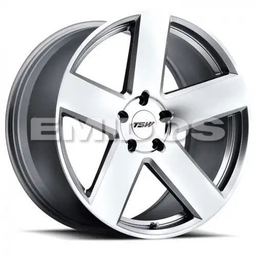 TSW BRISTOL SILVER W/ MIRROR CUT FACE 5x130 22R 10.5 84.1 35