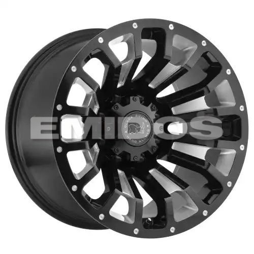 Black Rhino PINATUBO GLOSS BLACK W/ MILLED INSIDE WINDOW 5x127 22R 12 71.5 -44