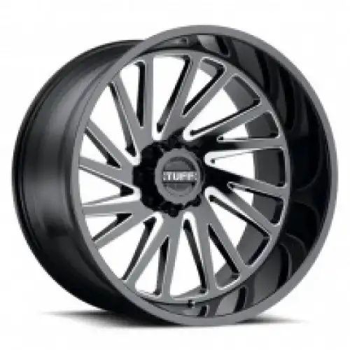 Tuff T2A GLOSS BLACK W/ MILLED SPOKES 6x135 22R 12 87.1 -45