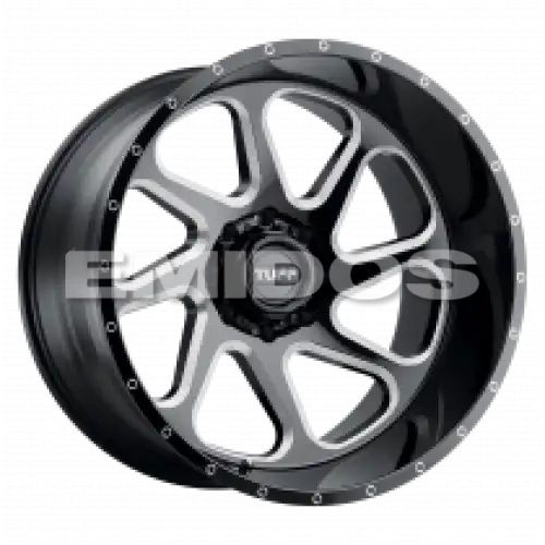 Tuff T2B GLOSS BLACK W/ MILLED SPOKES 8x170 22R 12 125.1 -45