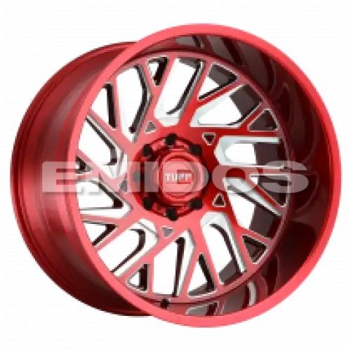 Tuff T4B CANDY RED W/ MILLED SPOKE 5x127 22R 12 71.5 -45