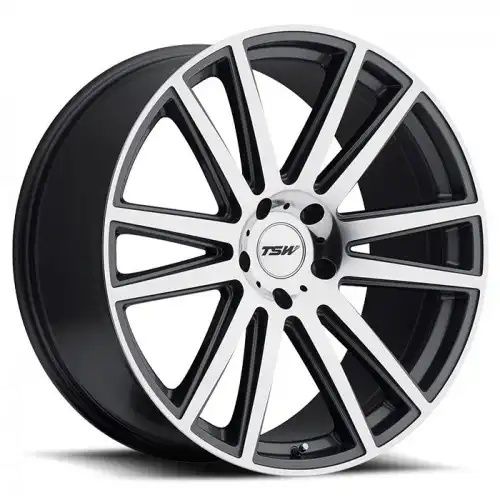 TSW GATSBY GUNMETAL W/ MIRROR CUT FACE 5x114.3 22R 9 76.1 40