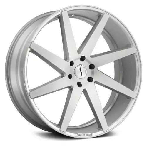 Status BRUTE SILVER W/ BRUSHED MACHINED FACE 5x115 22R 9.5 76.1 15