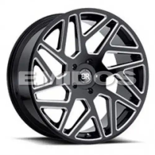Black Rhino CYCLONE GLOSS BLACK W/ MILLED SPOKES 6x135 22R 9.5 87.1 30