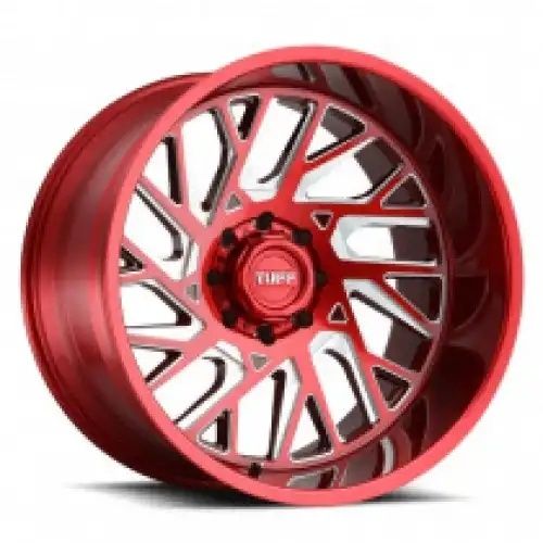 Tuff T4B CANDY RED W/ MILLED SPOKE 6x139.7 24R 14 112.1 -72