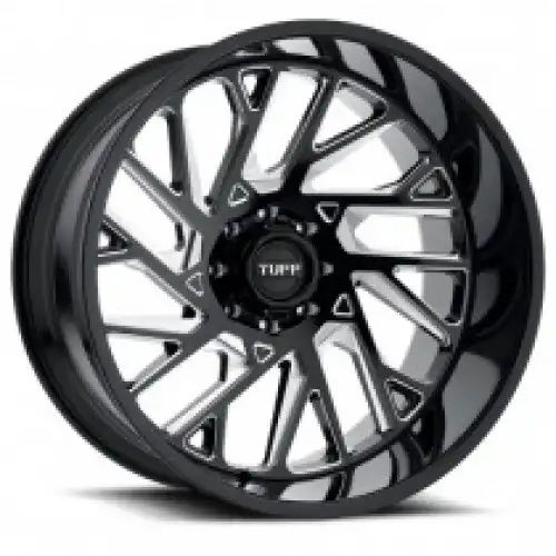 Tuff T4B GLOSS BLACK W/ MILLED SPOKES 8x180 24R 14 125.1 -72