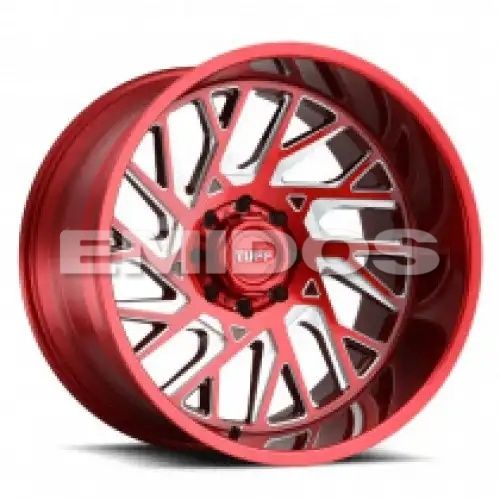 Tuff T4B CANDY RED W/ MILLED SPOKE 8x180 24R 14 125.1 -72