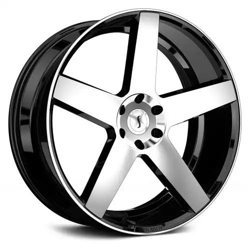 Status EMPIRE GLOSS BLACK W/ MACHINED FACE 5x120 24R 9.5 74.1 15