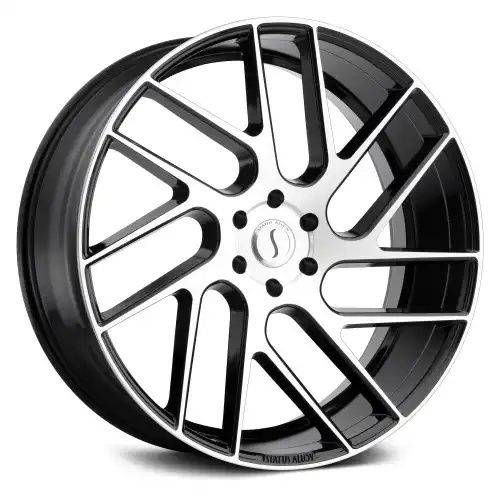 Status JUGGERNAUT GLOSS BLACK W/ MACHINED FACE 5x120 24R 9.5 76.1 30