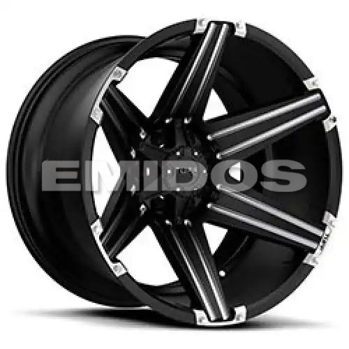 Tuff T12 SATIN BLACK W/ MILLED SPOKES AND BRUSHED INSERTS 8x170 26R 12 130.81 -45