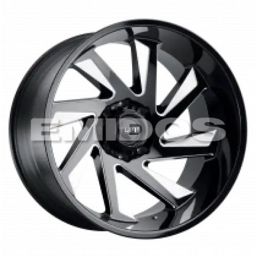 Tuff T1B GLOSS BLACK W/ MILLED SPOKES 6x139.7 26R 14 112.1 -72