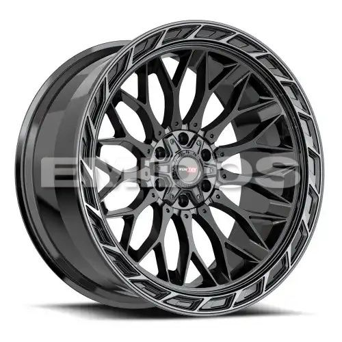 Vortek VRP-503 Gloss Black Center & Diamond Cut Ring With Dark Tint 6x135/139.7 20R 9 106.1 18