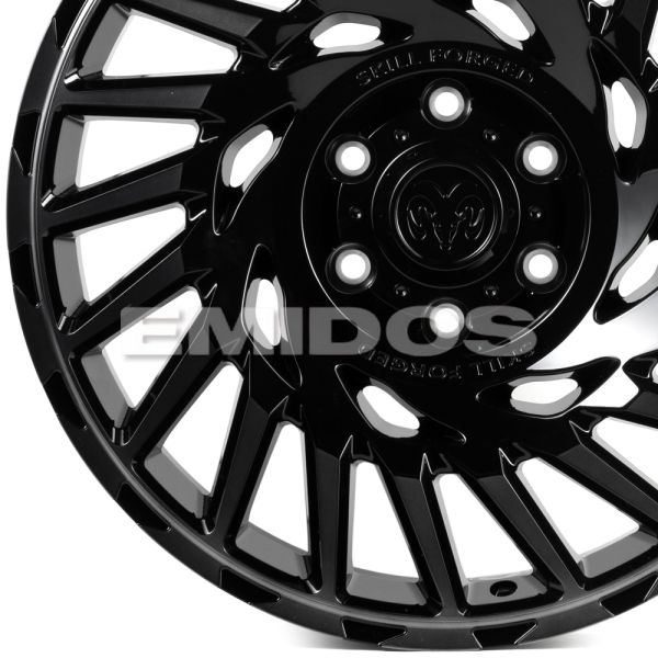 Комплект дисков 34876/20/77.8/Чёрный Глянцевый + Полированные Спицы + Матовый Лак