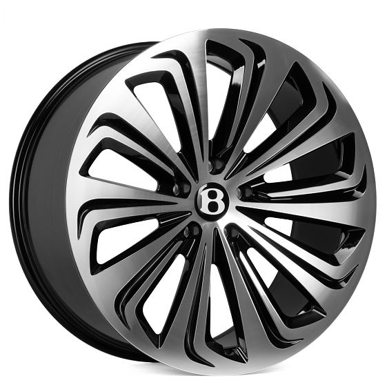 Комплект дисков 29784/22/71.5/Чёрный Глянцевый + Полированные Спицы