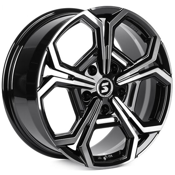 Комплект дисков 28506/20/110.1/чёрный глянцевый + полированные спицы + лак SK51