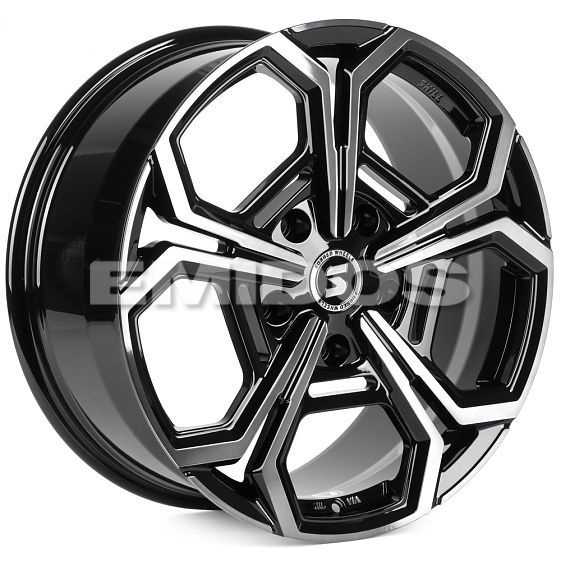 Комплект дисков 28506/20/110.1/чёрный глянцевый + полированные спицы + лак SK51