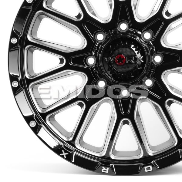 ЛИТЫЕ ДИСКИ 80332 WORX 818 20 J9 ET0 5X127/5X139.7 78.1 ЧЁРНЫЙ + ПОЛИРОВАННЫЕ СПИЦЫ
