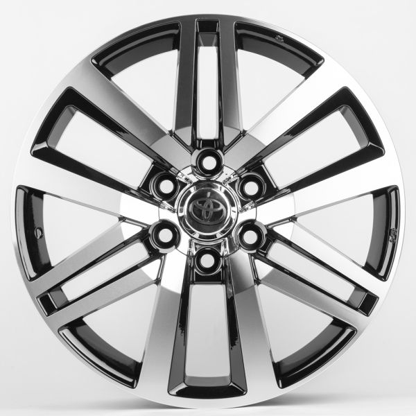 ЛИТЫЕ ДИСКИ 80140 TOYOTA/LEXUS 2026-DS215 20 J8.5 ET25 6X139.7 106.1 ЧЁРНЫЙ + ПОЛИРОВАННЫЕ СПИЦЫ