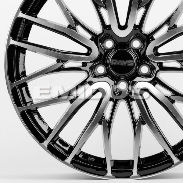 ЛИТЫЕ ДИСКИ 80228 RAYS 1177X-FG441 18 J8 ET37 5X100 73.1 ЧЁРНЫЙ + ПОЛИРОВАННЫЕ СПИЦЫ
