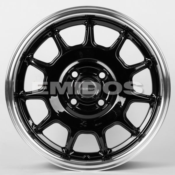 ЛИТЫЕ ДИСКИ 80258 X1229-SK135 15 J7 ET38 4X100 73.1 ЧЁРНЫЙ ГЛЯНЦЕВЫЙ + ПОЛИРОВАННЫЙ ОБОД