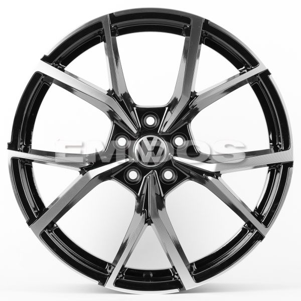 ЛИТЫЕ ДИСКИ 82000 VOLKSWAGEN 1160X-FG579 18 J8 ET40 5X112 66.5 ЧЁРНЫЙ + ПОЛИРОВАННЫЕ СПИЦЫ