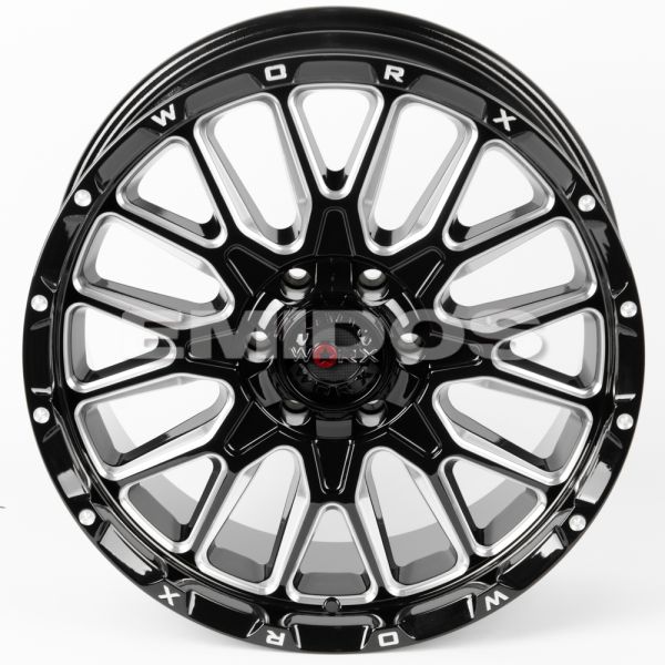 ЛИТЫЕ ДИСКИ 80333 WORX 818 20 J9 ET18 6X135/6X139.7 106.1 ЧЁРНЫЙ + ПОЛИРОВАННЫЕ СПИЦЫ