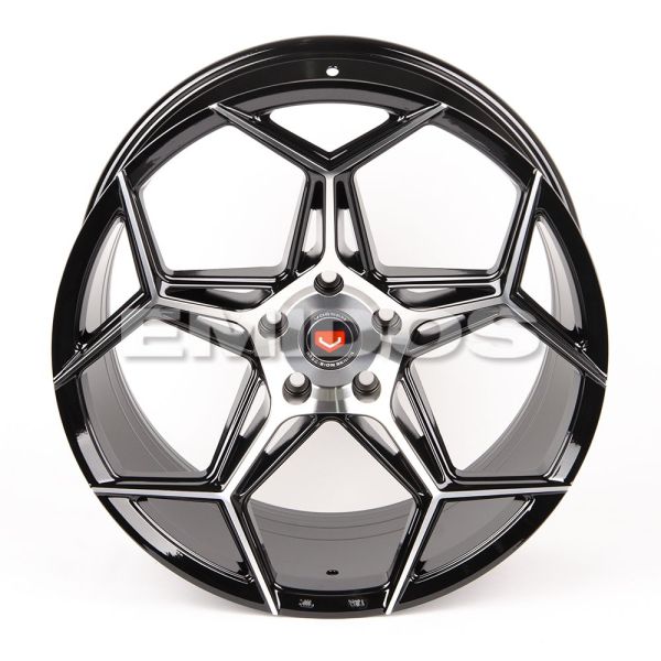 ЛИТЫЕ ДИСКИ 80499 VEEMANN BX04-CS257 19 J9.5 ET38 5X114.3 73.1 ЧЁРНЫЙ + ПОЛИРОВАННЫЕ СПИЦЫ