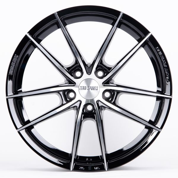 ЛИТЫЕ ДИСКИ 80749 ZERO 2239-DS182 17 J7.5 ET38 5X108 73.1 ЧЁРНЫЙ ГЛЯНЦЕВЫЙ + ПОЛИРОВАННЫЕ СПИЦЫ