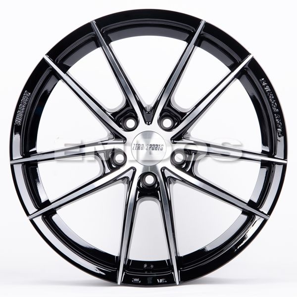 ЛИТЫЕ ДИСКИ 80749 ZERO 2239-DS182 17 J7.5 ET38 5X108 73.1 ЧЁРНЫЙ ГЛЯНЦЕВЫЙ + ПОЛИРОВАННЫЕ СПИЦЫ