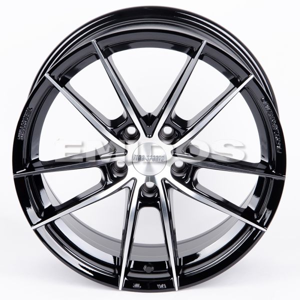 ЛИТЫЕ ДИСКИ 80749 ZERO 2239-DS182 17 J7.5 ET38 5X108 73.1 ЧЁРНЫЙ ГЛЯНЦЕВЫЙ + ПОЛИРОВАННЫЕ СПИЦЫ