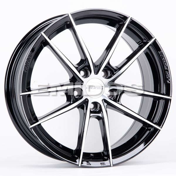 ЛИТЫЕ ДИСКИ 80749 ZERO 2239-DS182 17 J7.5 ET38 5X108 73.1 ЧЁРНЫЙ ГЛЯНЦЕВЫЙ + ПОЛИРОВАННЫЕ СПИЦЫ