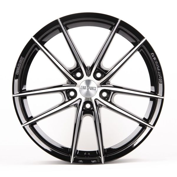 ЛИТЫЕ ДИСКИ 80772 ZERO 2239-SB393 18 J8 ET40 5X108 73.1 ЧЁРНЫЙ ГЛЯНЦЕВЫЙ + ПОЛИРОВАННЫЕ СПИЦЫ