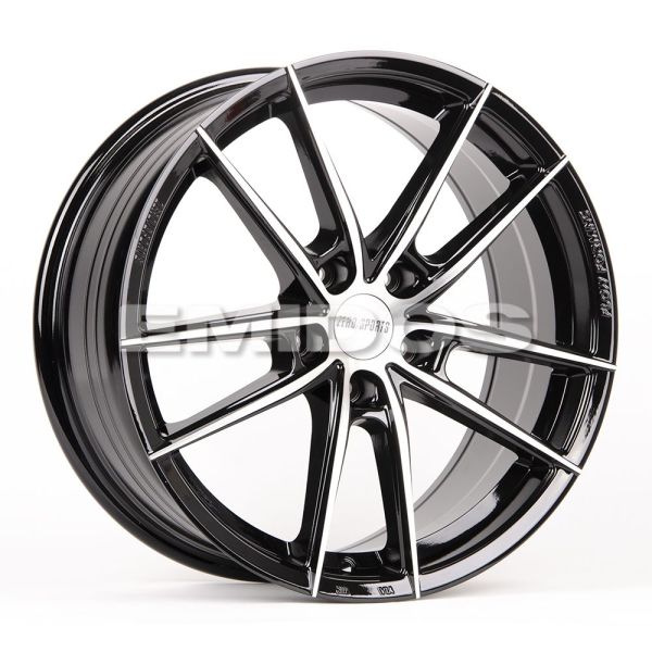 ЛИТЫЕ ДИСКИ 80772 ZERO 2239-SB393 18 J8 ET40 5X108 73.1 ЧЁРНЫЙ ГЛЯНЦЕВЫЙ + ПОЛИРОВАННЫЕ СПИЦЫ