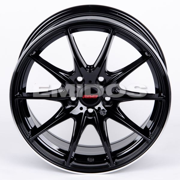 ЛИТЫЕ ДИСКИ 81205 RAYS 5203-SK144 16 J7 ET38 5X108 73.1 ЧЁРНЫЙ ГЛЯНЦЕВЫЙ + ПОЛИРОВАННЫЙ ОБОД