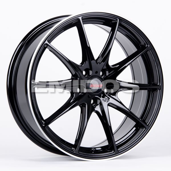 ЛИТЫЕ ДИСКИ 80759 RAYS 5203-SV271 17 J7 ET38 5X108 73.1 ЧЁРНЫЙ + ПОЛИРОВАННЫЙ ОБОД