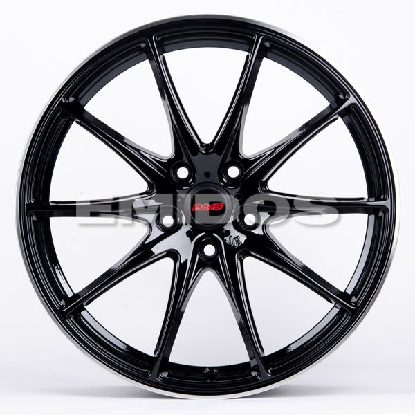 ЛИТЫЕ ДИСКИ 80761 RAYS 5203-SV281 18 J8 ET38 5X108 73.1 ЧЁРНЫЙ + ПОЛИРОВАННЫЙ ОБОД