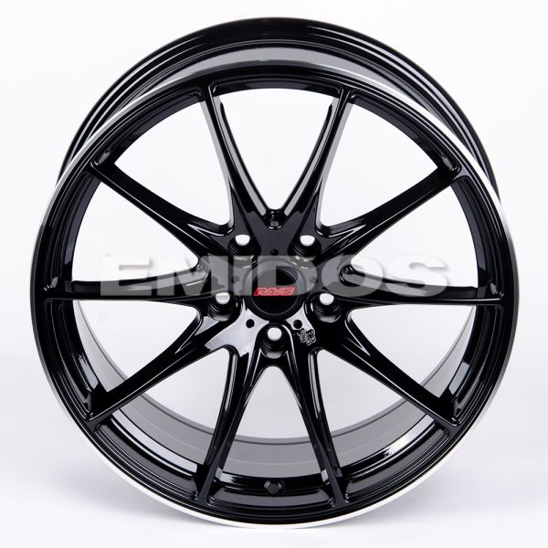 ЛИТЫЕ ДИСКИ 80761 RAYS 5203-SV281 18 J8 ET38 5X108 73.1 ЧЁРНЫЙ + ПОЛИРОВАННЫЙ ОБОД