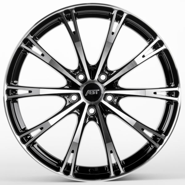 ЛИТЫЕ ДИСКИ 81081 ABT F0161-DS204 19 J8.5 ET35 5X112 66.6 ЧЁРНЫЙ ГЛЯНЦЕВЫЙ + ПОЛИРОВАННЫЕ СПИЦЫ