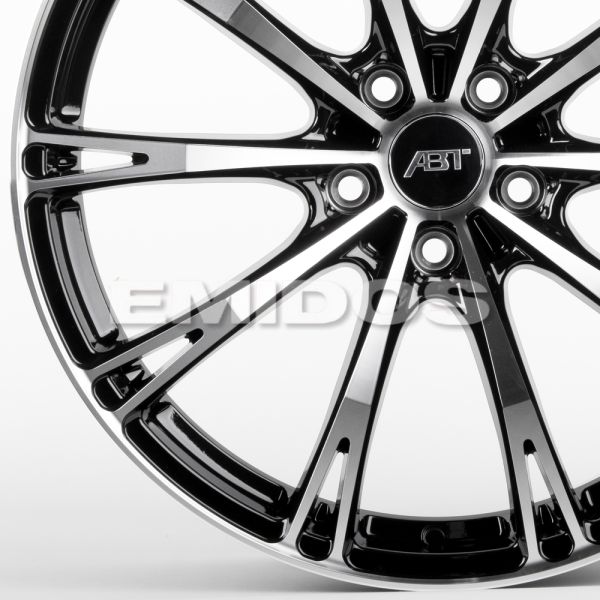 ЛИТЫЕ ДИСКИ 81081 ABT F0161-DS204 19 J8.5 ET35 5X112 66.6 ЧЁРНЫЙ ГЛЯНЦЕВЫЙ + ПОЛИРОВАННЫЕ СПИЦЫ