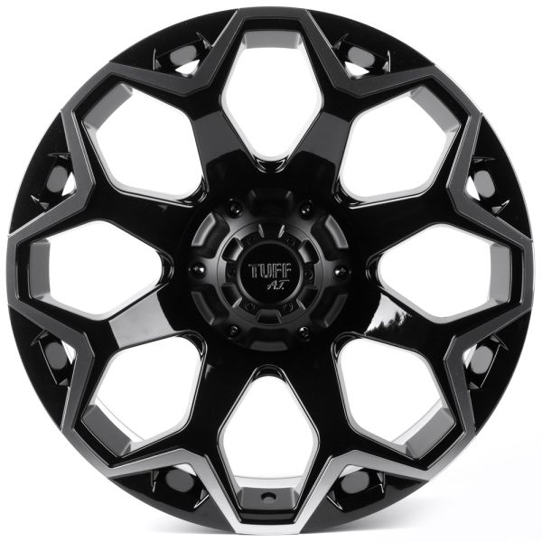 ЛИТЫЕ ДИСКИ 81411 TUFF 82743-FG466 20 J9 ET15 6X139.7 106.1 ЧЁРНЫЙ ГЛЯНЦЕВЫЙ + ПОЛИРОВАННЫЕ СПИЦЫ +