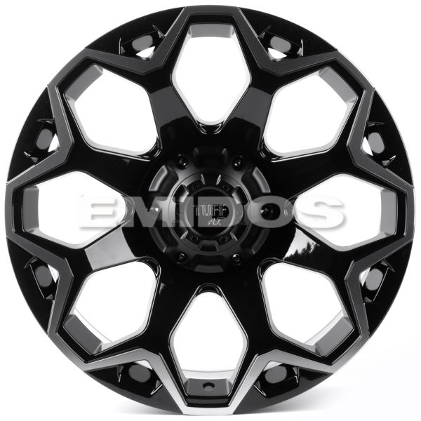 ЛИТЫЕ ДИСКИ 81411 TUFF 82743-FG466 20 J9 ET15 6X139.7 106.1 ЧЁРНЫЙ ГЛЯНЦЕВЫЙ + ПОЛИРОВАННЫЕ СПИЦЫ +