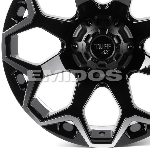 ЛИТЫЕ ДИСКИ 81411 TUFF 82743-FG466 20 J9 ET15 6X139.7 106.1 ЧЁРНЫЙ ГЛЯНЦЕВЫЙ + ПОЛИРОВАННЫЕ СПИЦЫ +