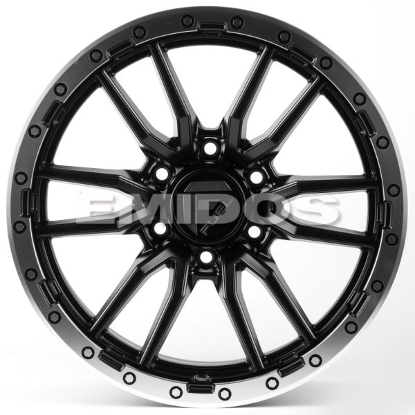 ЛИТЫЕ ДИСКИ 81415 FUEL 60273-FG443 18 J9 ET18 6X139.7 106.1 ЧЁРНЫЙ МАТОВЫЙ + ПОЛИРОВАННЫЙ ОБОД