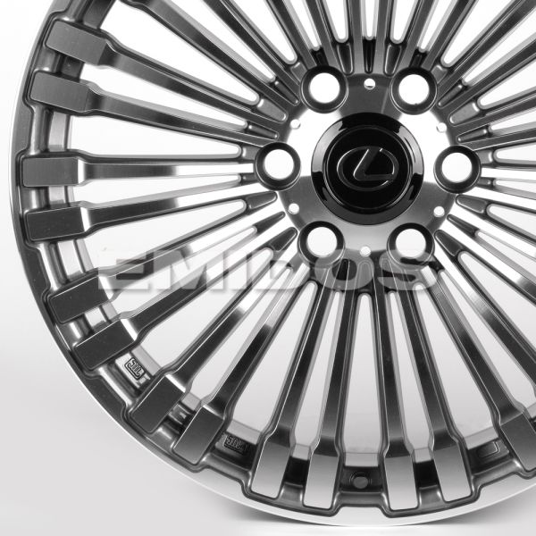 ЛИТЫЕ ДИСКИ 81418 LEXUS/TOYOTA 11843-CT378 20 J8.5 ET40 6X139.7 95.1 ГРАФИТ + ПОЛИРОВАННЫЕ СПИЦЫ
