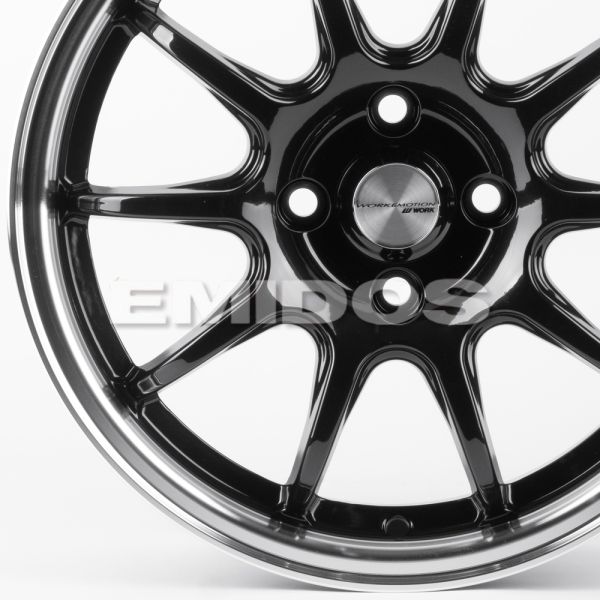 ЛИТЫЕ ДИСКИ 81429 WORK 12243-FG412 15 J6.5 ET35 4X100 73.1 ЧЁРНЫЙ ГЛЯНЦЕВЫЙ + ПОЛИРОВАННЫЙ ОБОД
