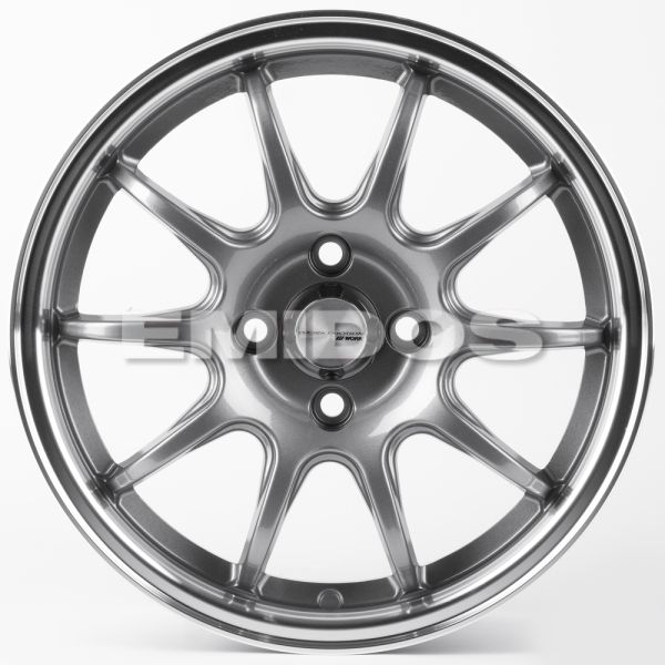 ЛИТЫЕ ДИСКИ 81430 WORK 12243-FG412 15 J6.5 ET35 4X100 73.1 ГРАФИТ ГЛЯНЦЕВЫЙ + ПОЛИРОВАННЫЙ ОБОД