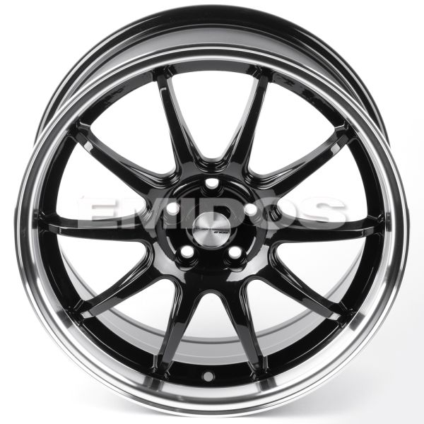 ЛИТЫЕ ДИСКИ 81434 WORK 12243-CT345 17 J7.5 ET40 5X100 73.1 ЧЁРНЫЙ ГЛЯНЦЕВЫЙ + ПОЛИРОВАННЫЙ ОБОД