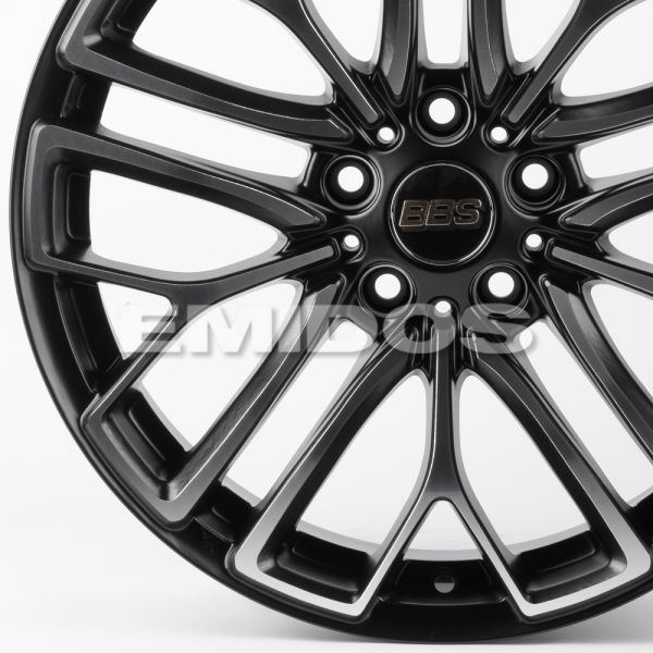 ЛИТЫЕ ДИСКИ 81437 BBS 5096X-CS242 18 J8 ET35 5X112 66.6 ЧЁРНЫЙ МАТОВЫЙ + ПОЛИРОВАННЫЕ СПИЦЫ